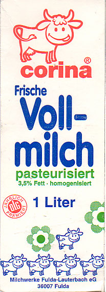 Deutschland: Corina - Frische Vollmilch pasteurisiert