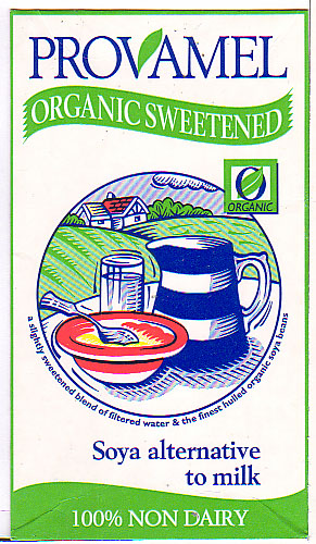 Vereinigtes Knigreich: Provamel - Organic sweetended Soya alternative to milk, 100% non dairy