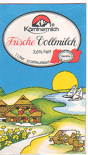 sterreich: Krntnermilch - Frische Vollmilch, Geprfte Qualitt Austria