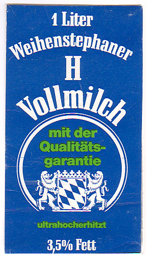 Deutschland: Weihenstephaner H Vollmilch mit der Qualittsgarantie