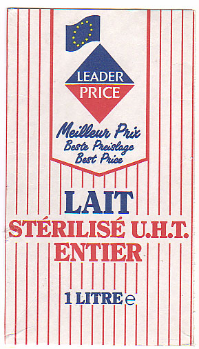 Frankreich: leader price, Lait sterilise UHT entier