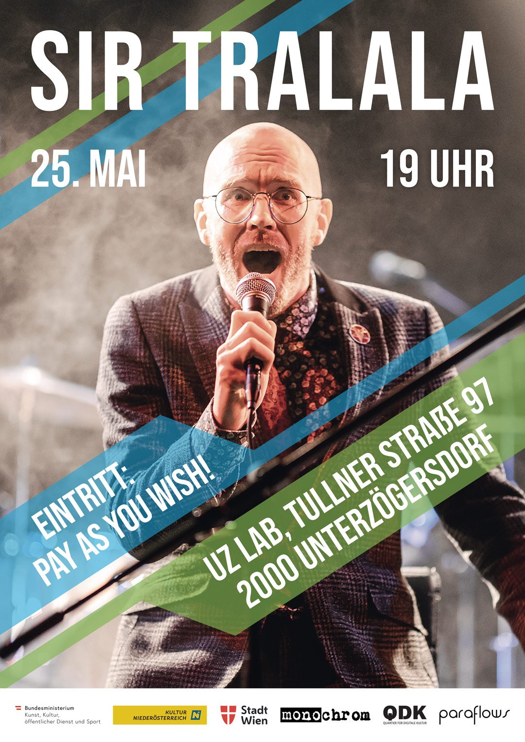 Sir-Tralala-Konzertflyer für das UZ Lab, 25. Mai 2024